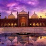 Famous Religious Places to Visit in Pakistan Faisal Mosque Islamabad with Margalla Hills background Kartarpur Sahib Gurdwara pilgrimage site in Punjab